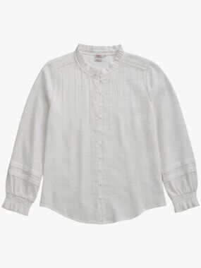 FAHERTY | 100% COTTON "WILLA" RUFFLE ROMANTIC BLOUSE
